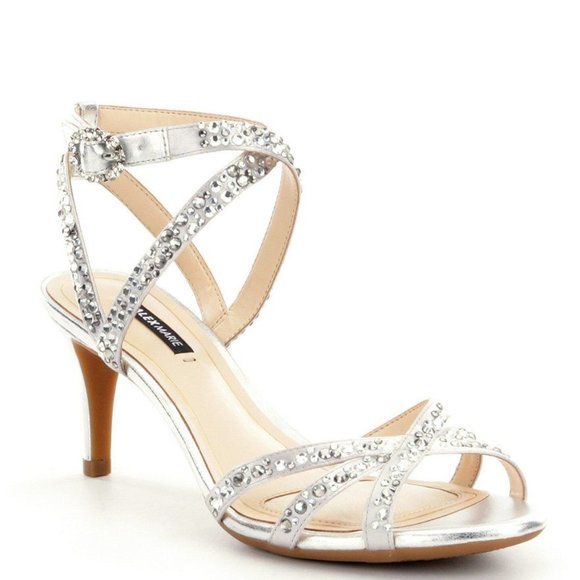 Alex Marie Kandis White Rhinestone Heels.. - Picture 1 of 6